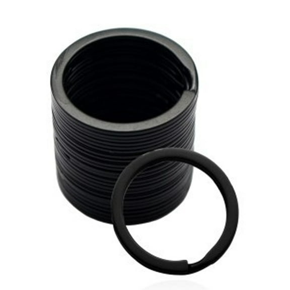 Stainless Steel Key Rings - 20 Pcs Round Split Key Rings for Keychains - Metal Keychain Rings - Black