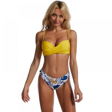 GOODLY Swimwear Bikini Print New Sexy Split Swimwear
