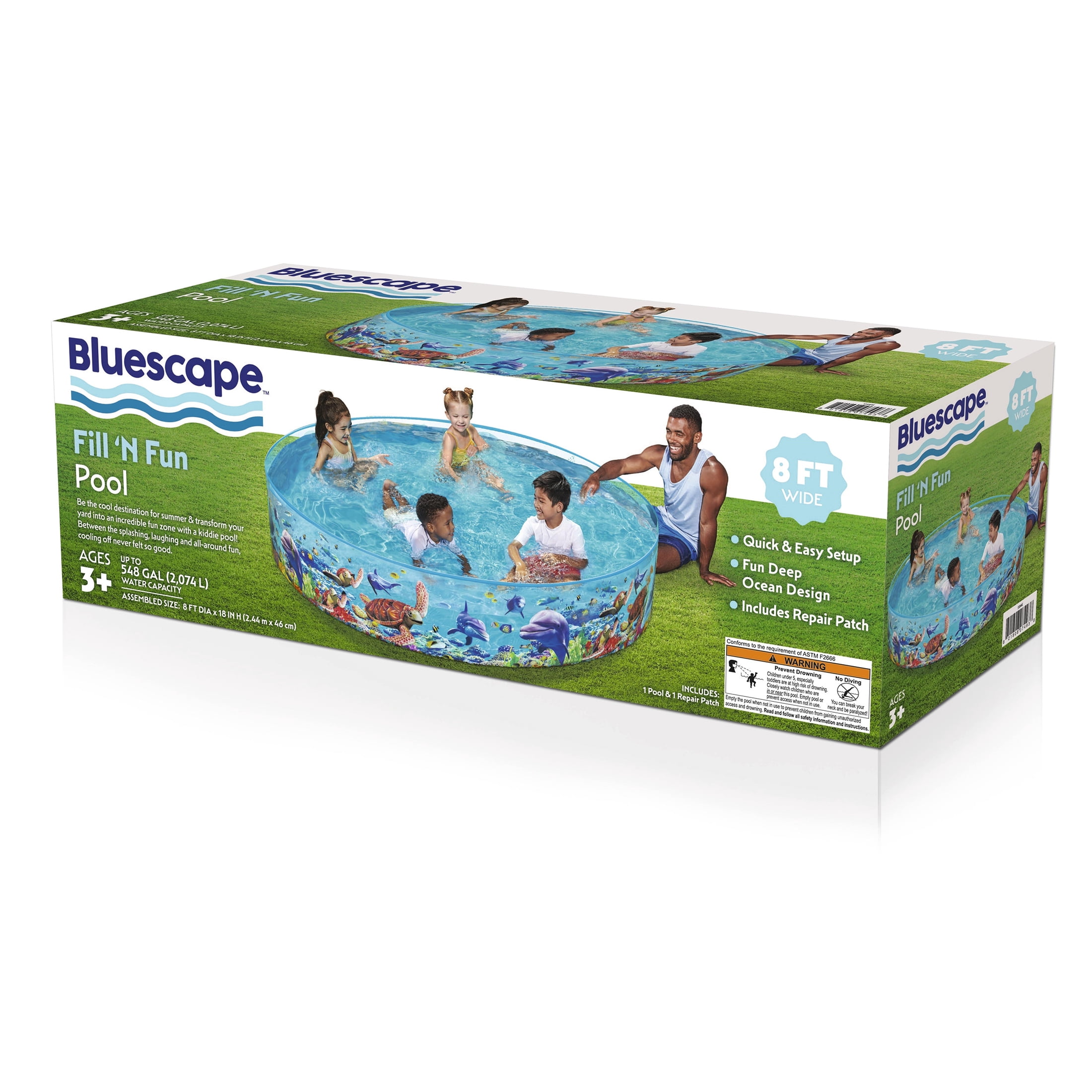 Bluescape Fill 'N Fun Play Pool 8' x 18"