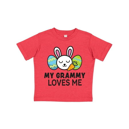 

Inktastic My Grammy Loves Me with Bunny and Easter Eggs Gift Toddler Boy or Toddler Girl T-Shirt