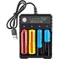 thumbnail image 1 of 18650 Battery Charger, 4 Slots Universal Battery Charger with LCD Display for 3.7V Li-ion Rechargeable Battery A97, 1 of 4