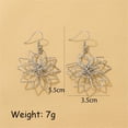 thumbnail image 6 of Exaggerated Hollow Flower Drop Dangle Earrings for Women Silver Gold-Toned Big Handmade Filigree Lotus Statement Dangling Fish Hook Earring Lightweight Fashion Floral Holiday Jewelry for Mother, 6 of 6