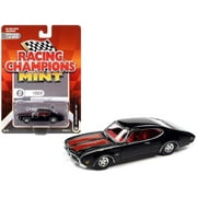 1969 Oldsmobile 442 Black w/Red Stripes & Interior "Racing Champions Mint 2022" Ltd Ed 1/64 Diecast Model Car Racing Champions