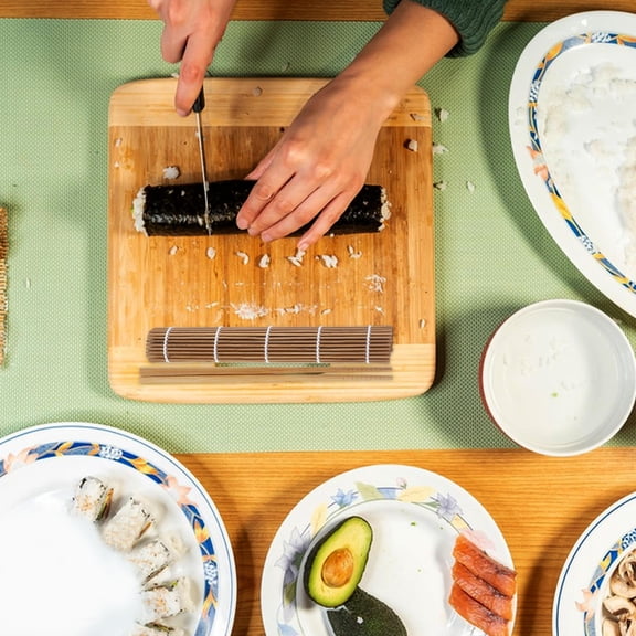 MLINS 9 Pcs Bamboo Sushi Making Kit Sushi Roller Kit With Bamboo Sushi Mats Chopsticks Rice Paddle And Spreader Sushi Roll Maker Kit For Homemade Sushi