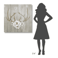 thumbnail image 4 of Global Gallery's 'Antlers and Poppies II Sq Greige' by Elyse DeNeige Stretched Canvas Wall Art, 4 of 4
