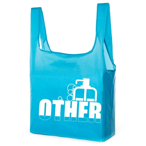 Themed Extra Large Reusable Shopping Tote Set Foldable Grocery Bag with Storage Pouch