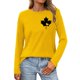 thumbnail image 1 of MHFRRA Camiseta de Manga Larga para Mujer con La Bandera del Día de Canadá y La Hoja de Arce Canadiense. Amarillo, 1 of 3