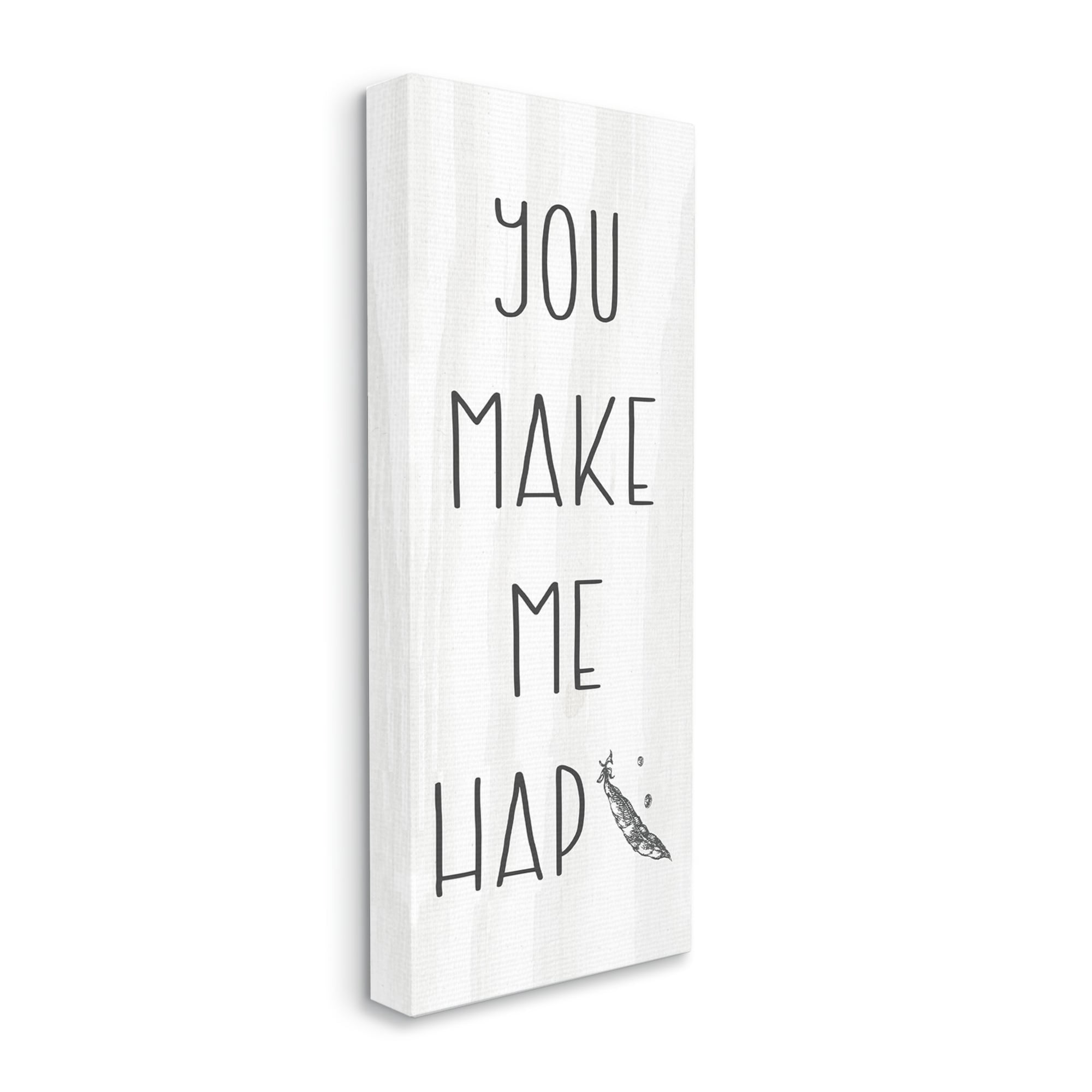 Stupell Industries Make Me Hap-pea Punny Romance Kitchen Phrase Graphic Art Gallery Wrapped Canvas Print Wall Art, Design by Daphne Polselli