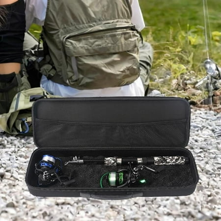 koolsoo Fishing Rod Bag Hard Shell EVA Large Portable Carry Bag Fishing Pole Carrier 52x19x9cm