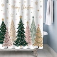 thumbnail image 3 of Tchckioa Pine Tree Snowflake Shower Curtain,72x72 Inch Privacy Protection Hooks Bath Curtain for Bathtub, 3 of 6