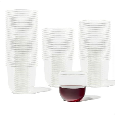 Tivkeber NATURAL Arc - Plant Based Clear Cold Cups 12 oz Plastic Alternative for Parties Bachelorettes Weddings Recyclable Set of 50