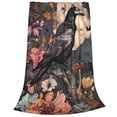 thumbnail image 2 of Balery Moonlit Crow Blossoms Manta de Felpa Suave y Acogedora – Cobija de Franela Aterciopelada para Cama, Lavable y Cálida para Sofá, Mascotas, Transpirable-40"x30", 2 of 7