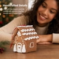 thumbnail image 4 of Christmas Gingerbread House Ornament, Mini House Hanging Ornament, Brown Icing Roof Design for Christmas Tree, Wreath, Garland and Festive Holiday Display, 2.75 Inch, 4 of 7