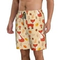 thumbnail image 2 of KLL Cute Foxes Men's Casual Summer Beach Shorts Hawaiian Shorts with Pockets-Small, 2 of 5
