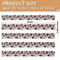 thumbnail image 3 of 5 Rolls Christmas Ribbon 1.5 inch Wide Decorative Ribbon for Gift Wrapping and Holiday Decorations Red Carnations Pattern, 3 of 7