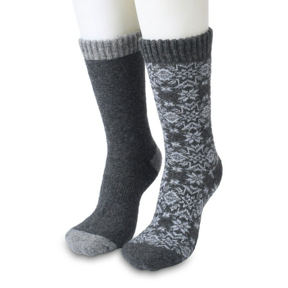 Gaahuu womens wool blend fully cushioned thermal boot socks-2 pr pack