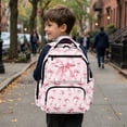 thumbnail image 5 of Yuyamidu Pink Bow Kids School Backpack 17 Inch Large Capacity Baseball Backpack for Boys Girls Ages 6-14, for Elementary School, Travel, Hiking, Back to School Gifts, 5 of 8