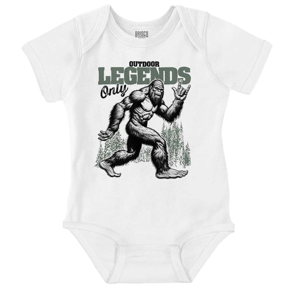 Funny Bigfoot Outdoor Legends Only Baby Boy Short Sleeve Printed Bodysuit Brisco Brands NB