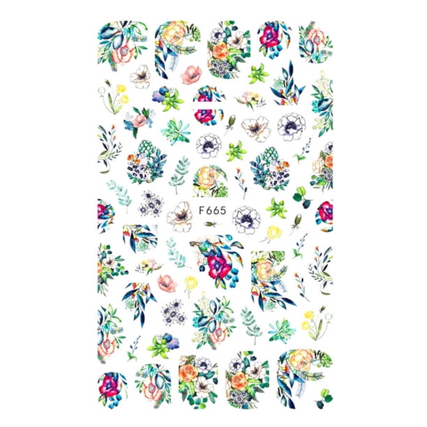 Pegatinas de flores para uñas, calcomanías 3D autoadhesivas para uñas, para primavera y verano, con diseños de rosas, accesorios para uñas.