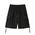 thumbnail image 5 of cllios Men's Multi Pockets Cargo Shorts Big and Tall Drawstring Elastic Waist Cargo Shorts for Men Summer Lightweight Casual Loose Work Shorts, 5 of 9