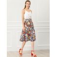 thumbnail image 4 of INSPIRE CHIC Women's High Waisted Split Hem A-Line Floral Skirts, 4 of 4