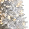 thumbnail image 5 of Nearly Natural Warm White Prelit LED White Decorated Slim Christmas Tree, with 491 Bendable Branches 5', 5 of 9
