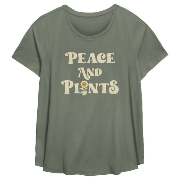 Women's Lost Gods Peace and Plants  Graphic T-Shirt