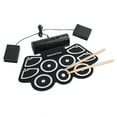 thumbnail image 1 of Roll Up Drum Kit, Space Saving Built In Speakers Portable Wide Application 9 Pads Electronic Drum Set  for Studios, 1 of 7