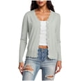 thumbnail image 2 of AKOEE Trendy Knit Cardigans for Women Lightweight Casual 3/4 Sleeve Button Down Scalloped Shrugs Sweater Tops (XL, Gray 01), 2 of 8