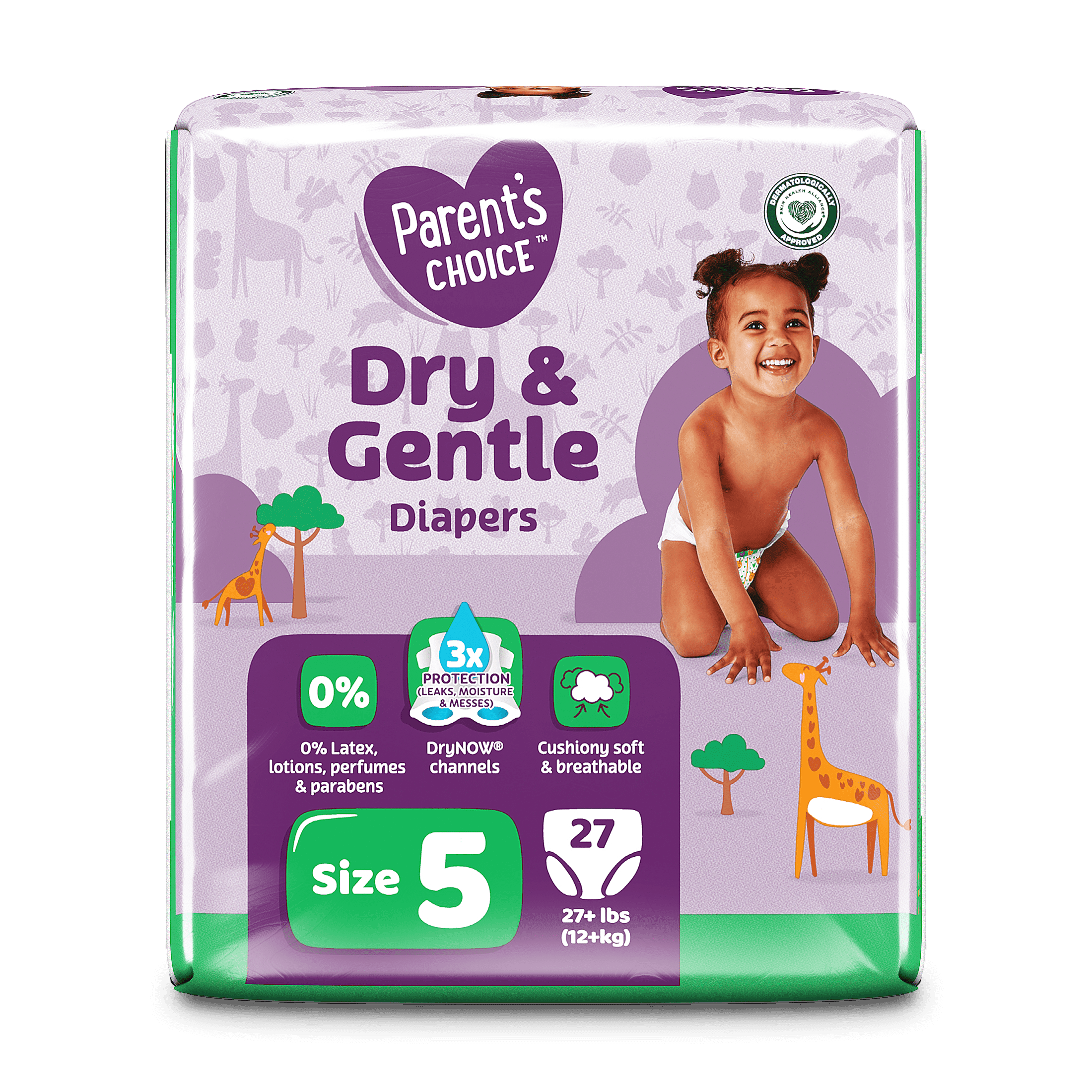 Parent's Choice Dry & Gentle Diapers Size 5, 27 Count (Select for More  Options) 