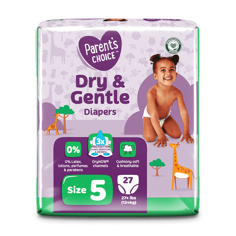Parent's Choice Dry & Gentle Diapers Size 5, 27 Count (Select for More  Options)