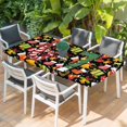 thumbnail image 2 of Merry Christmas Table Cloths for 6 Foot Rectangle Tables, Winter Xmas Stockings Gifts Bells Cartoon Patio Waterproof Elastic Fitted Tablecloths, Washable Rectangular Table Cover for Camping, 2 of 8