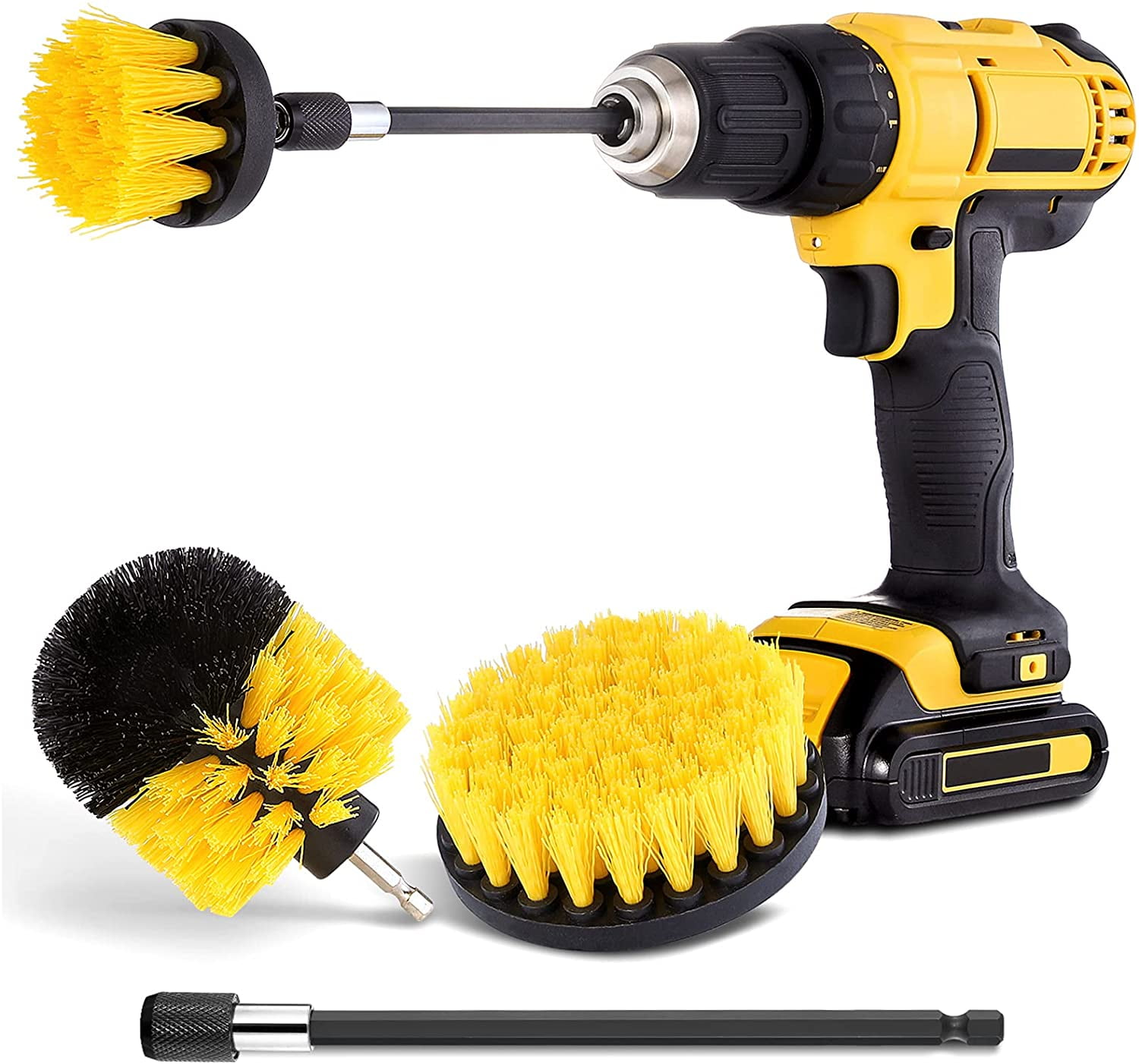 Drill Brush Power Scrubber Set Drill Attachment For Carpet Tile Grout Cleaning 
