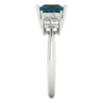 thumbnail image 3 of Three-Stone Engagement Ring for Women - 2.5ct Natural London Blue Topaz in 14K White Gold Promise Ring, 3 of 6