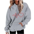 thumbnail image 1 of Birdeem Mode Décontractée pour Femmes Impression de la Saint-Valentin Hauts à Manches Longues Sweat à Capuche, 1 of 1