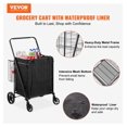 thumbnail image 2 of Folding Shopping Cart with Removable Waterproof Liner, 330LBS Large Capacity Jumbo Grocery Cart with Dual Basket, 360° Swivel Wheels, Dense Metal Mesh Base, Heavy Duty Utility Cart for Shopping, 2 of 9