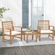 thumbnail image 1 of Costway Juego De Muebles De Exterior De 3 Piezas, De Madera De Acacia Con Cojines De Asiento Suaves, Juego De Sofá De Patio Y Mesa De Centro Para Patio Trasero, Porche, Junto A La Piscina, 1 of 5