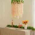 thumbnail image 4 of Flores colgantes artificiales de glicina BLEUM CADE, 10 unidades, blancas y rosas, 4 of 9