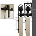 thumbnail image 6 of CCJH 7FT Bypass Double Door Matte Black Steel Barn Door Hardware Kit 2 Pieces, 6 of 8