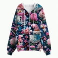 thumbnail image 4 of Towmus Women's Trendy Christmas Printing Graphic Jacket Zip Up Long Sleeve Hoodies Streetwear Fashion Coat With Pockets, 4 of 6