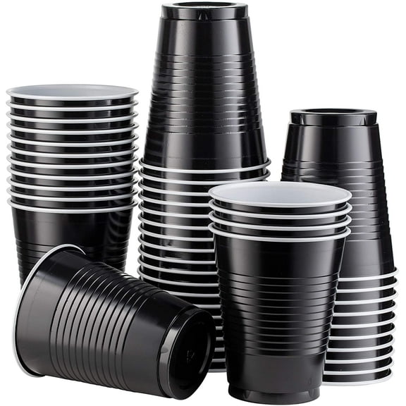 Party Dimension Colorful Co-Ex Plastic Cup 18 oz 16 Ct - Black - 50 Pack