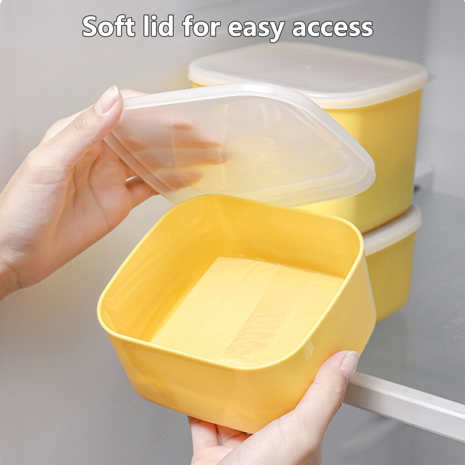 Plastic Refrigerator Storage Box, Cheese Container, Butter Block Cheese  Storage Box, Refrigerator Fruit Vegetable Crisper, Double Open Flap  Fresh-keeping Box, Food Storage Containers, Home Kitchen Utensil - Temu