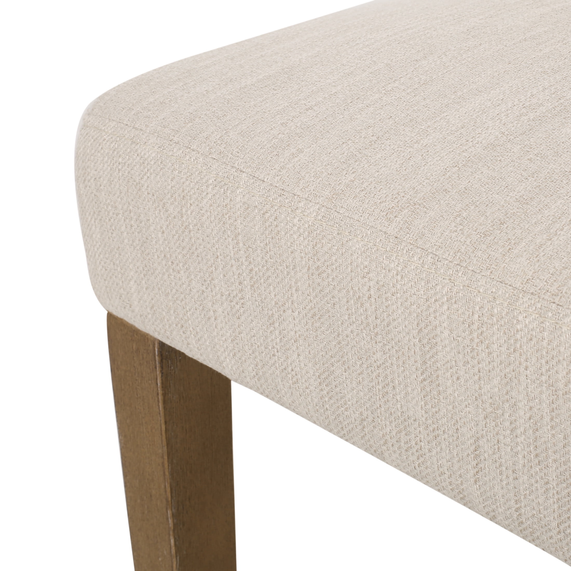 Christopher Knight Home Set of 4 Upholstered Dining Chairs with Solid Wood Legs, Natural + Beige
