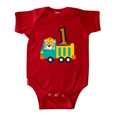

Inktastic Dump Truck 1st Birthday Gift Baby Boy or Baby Girl Bodysuit