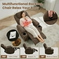 thumbnail image 2 of Comfy Recliner Chair with Massage & Heat, 360° Swivel Rock Recliner with Overstuffed Arms, 2 Cup Holders & Side Pocket for Living Room, 2 of 8