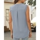 thumbnail image 5 of Blusa sin Mangas con Cuello en V para Mujer Blusa sin Mangas de Encaje con Pliegues de Color Puro Blusa sin Mangas Chaleco Camisas Camiseta sin Mangas para el Día a Día ANGGREK Otros, 5 of 7