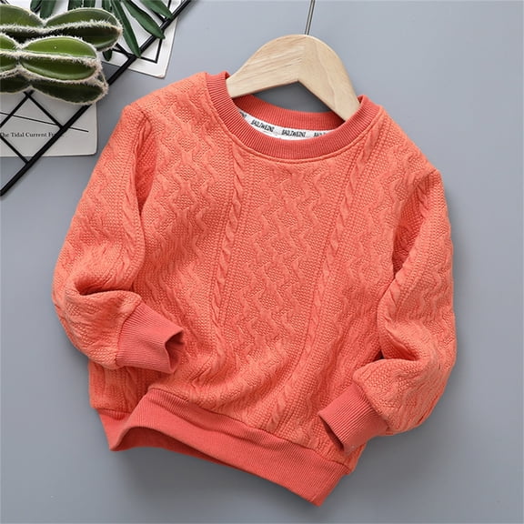 GiLiling Baby Toddler Kids Boys Girls Solid Round Collar Thick Knit Sweater Pullover Blouse Tops Fall Winter Soft Warm Outfits Clothes (D, 6-7 Years)