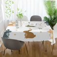 thumbnail image 3 of Yayeee Tablecloths 60" x 108" Rectangle Wrinkle Resistant Party Table Cover, Cartoon Bunnies, 3 of 8