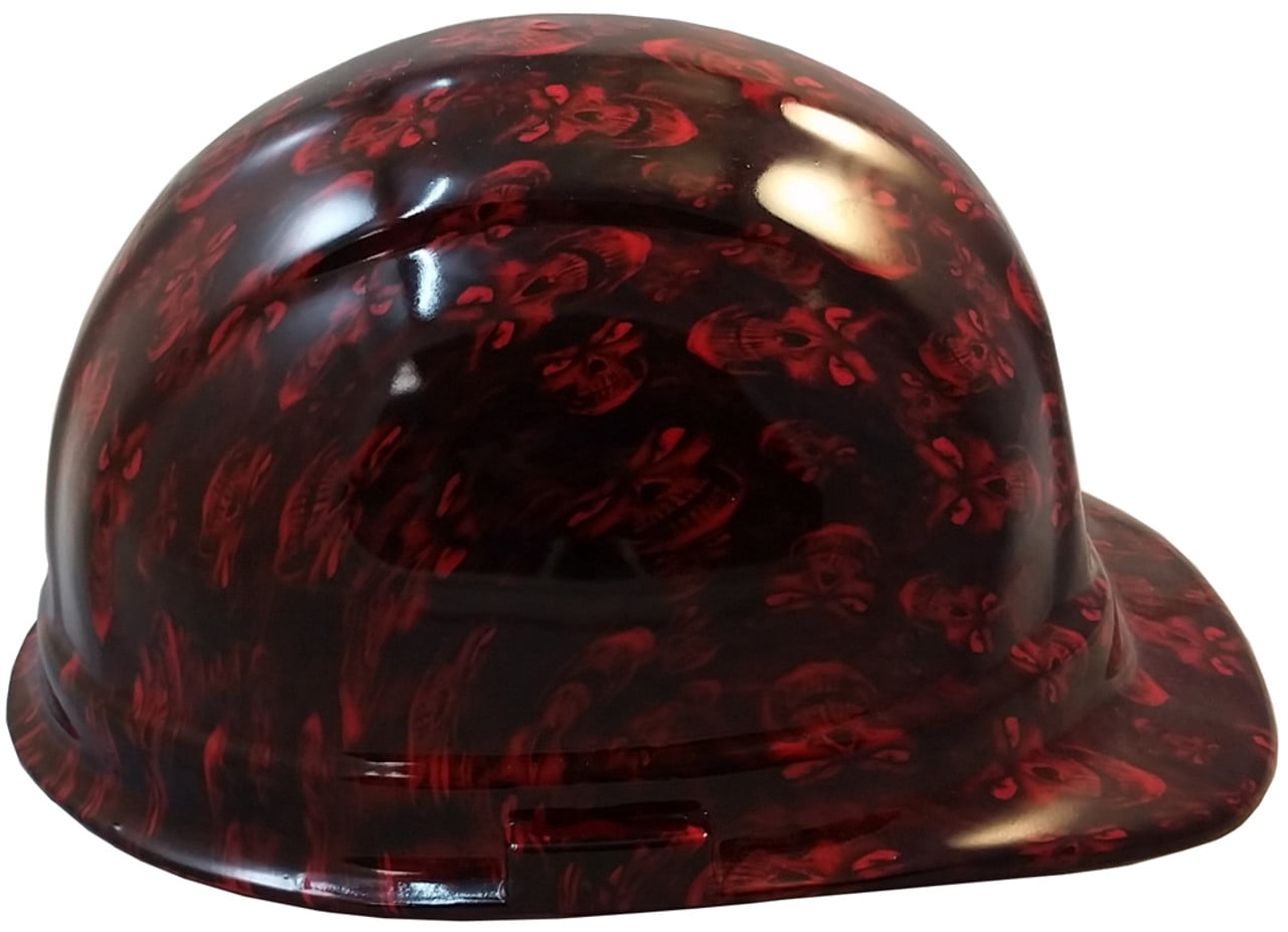 Hades Small Skull Red Hydro Dipped Hard Hats Cap Style Design