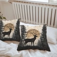 thumbnail image 5 of Deer Outdoor Pillow Covers Pack of 2 Elk Silhouette Forest Vintage Waterproof Throw Pillow Covers Decorative Cushion Cases for Patio Garden Tent Balcony Couch 20x20 inch, 5 of 8